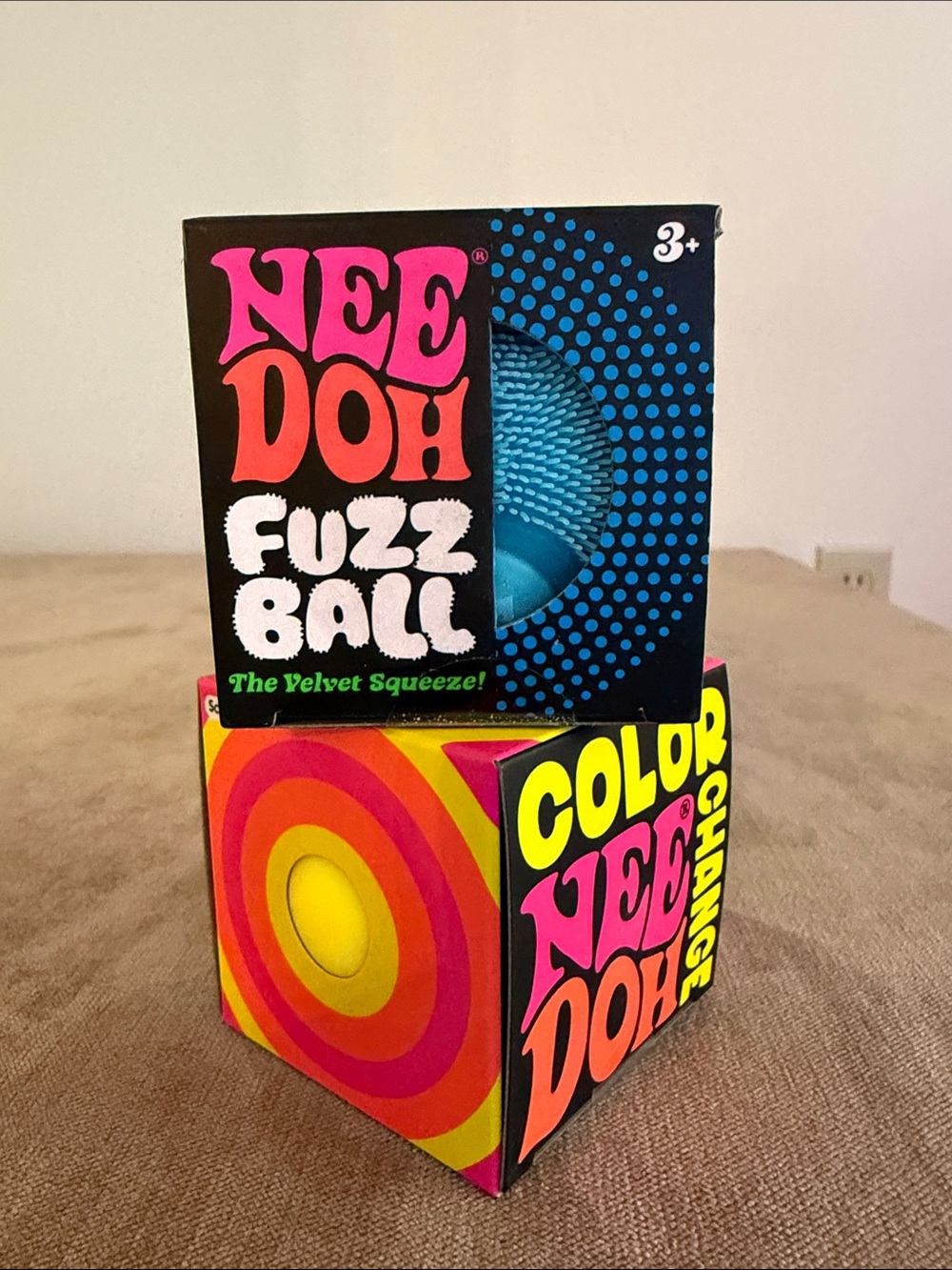 Needoh Fuzz Ball The Velvet Squeeze! & Color Change | New
